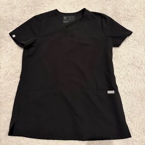 Figs XS Black Technical Collection Casma Scrub Top